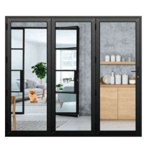 Black aluminium bifold doors